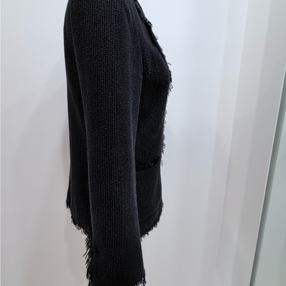Rare Vintage CHANEL Fringe Trim Knit Jacket Karl Lagerfeld Era - Sz FR 38 - - Picture 7 of 15